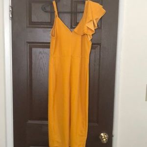 A beautiful formal mustard color dress